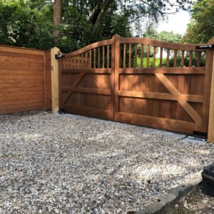Electric Hardwood Gates Newbury